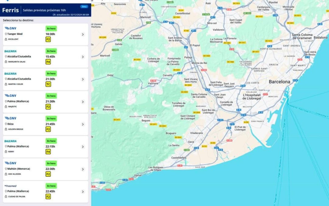 Un nuevo portal informativo facilita el embarque a los usuarios de los ferris que salen del Port de Barcelona